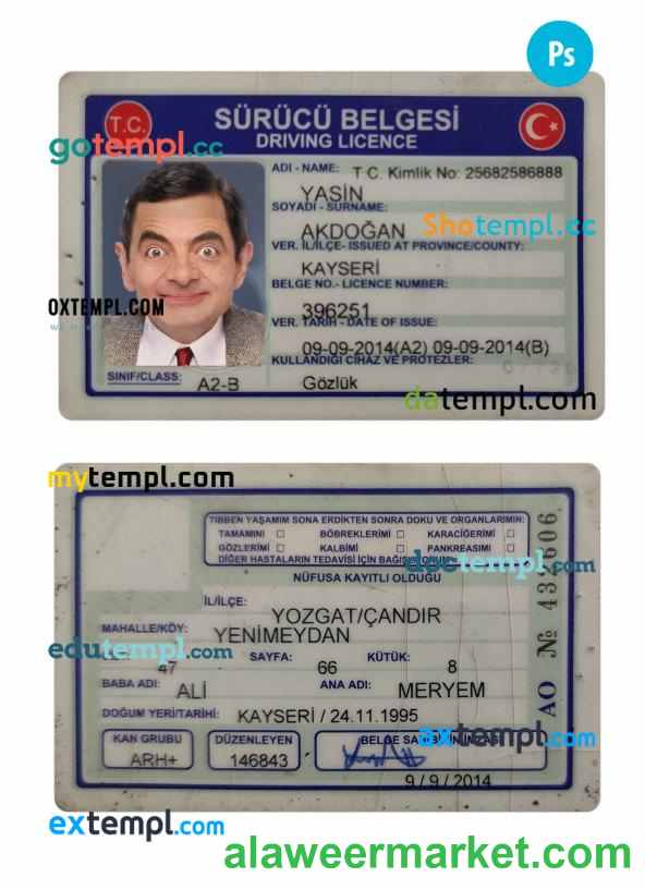 Turkey driving license 2014-present